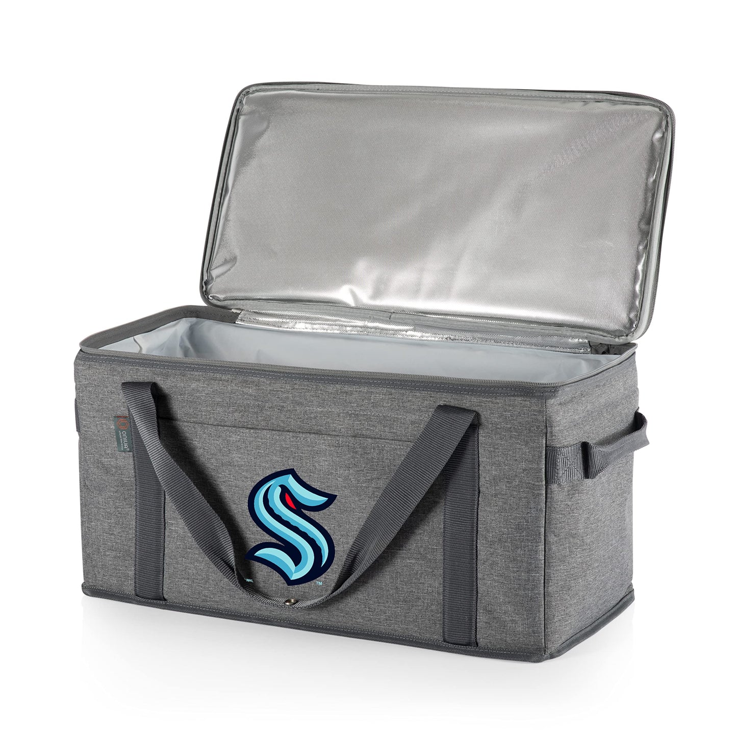 PICNIC TIME NHL Seattle Kraken 64 Can Collapsible Cooler, Large Insulated Soft Cooler Bag, Portable Beach Cooler with Shoulder Strap, (Heathered Gray)