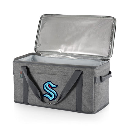 PICNIC TIME NHL Seattle Kraken 64 Can Collapsible Cooler, Large Insulated Soft Cooler Bag, Portable Beach Cooler with Shoulder Strap, (Heathered Gray)