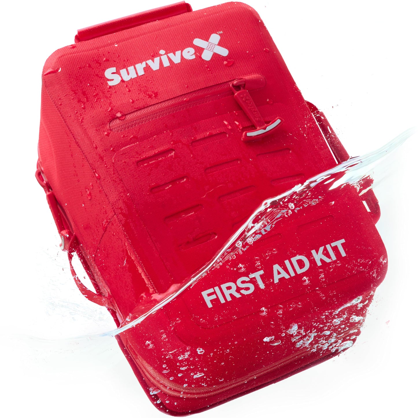 SurviveX Large Waterproof First Aid Kit for Car, Travel & Home - Emergency Kit for Hiking, Camping, Backpacking and Outdoors - Includes Zip Stitch Wound Closure Strips