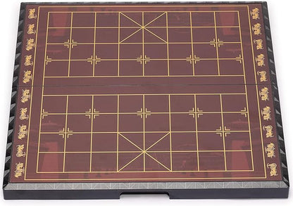 Yellow Mountain Imports Large Chinese Chess (Xiangqi) Magnetic Travel Board Game Set (14.6-inch) with Black Playing Pieces