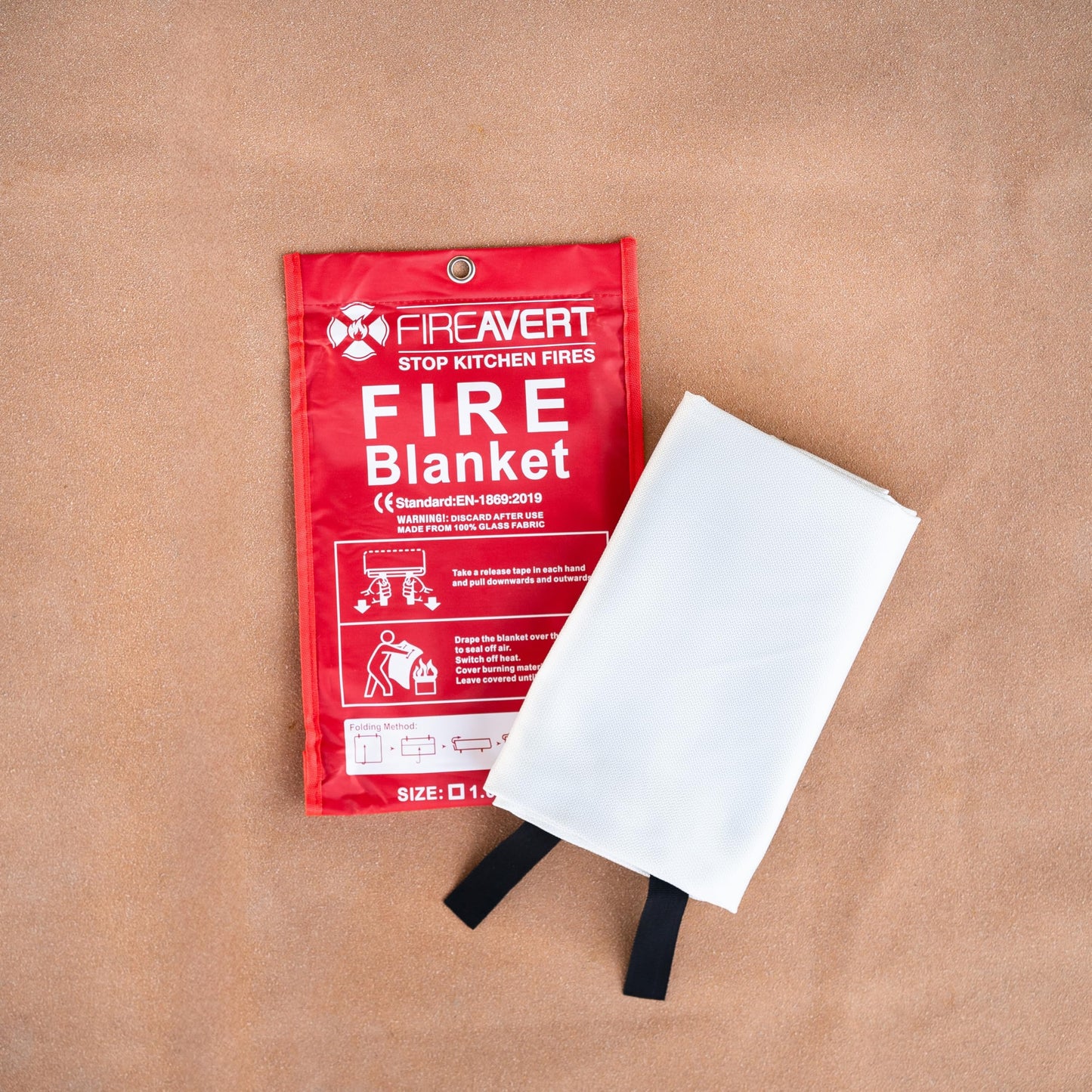 FireAvert Emergency Fire Blanket for Home and Kitchen – Fire Safety Blanket for Kitchen, Camping, Vehicles & More - 10 Pack
