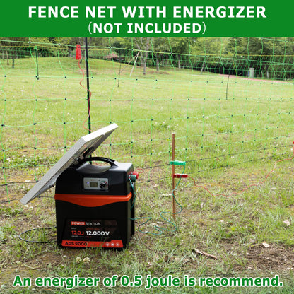 Electric Fence Netting, 42.5" H x 164' L, Larger Animals Electric Fencing for Backyards, Homesteaders, Farms, Ranches, Gardens