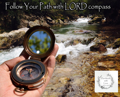 Trust in The Lord -Proverbs 3: 5-6 Engraved Compass Hiking Survival -Military Sighting Compass-Backpacking Navigation Compass -Boy Scout Compass for Kids-Professionals Hikers-Pastor Appreciation Gift