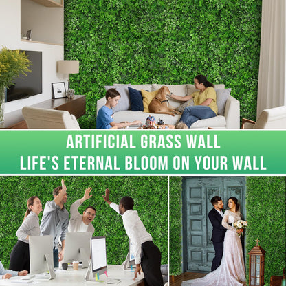 Grooy 20"x20" Artificial Hedge Grass Wall, 12PCS Boxwood Panels(33.33 sq.ft), Greenery Backdrop Panles, UV Protected Privacy Fence Screen, Green Wall Decor for Outdoor Indoor Wedding Décor