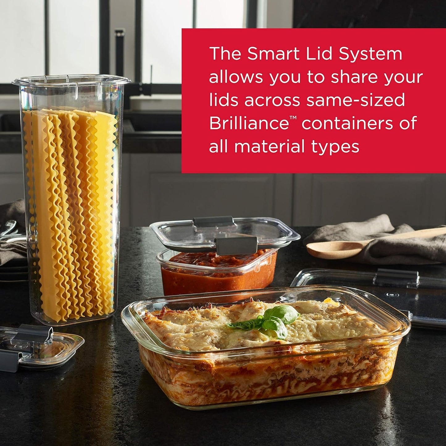 Rubbermaid Brilliance Glass Food Storage Containers - 3.2 Cup, BPA-Free, Leak-Proof, Set of 4