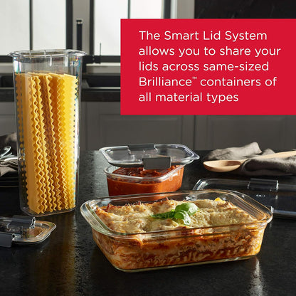 Rubbermaid Brilliance Glass Food Storage Containers - 3.2 Cup, BPA-Free, Leak-Proof, Set of 4