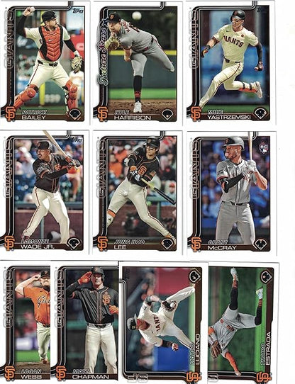 San Francisco Giants / Complete 2025 Topps San Francisco Giants Baseball Card Team Set (Series 1 and 2) with (20) Cards. *Plus Bonus* This listing includes a bonus San Francisco Giants Baseball Team S