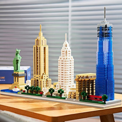 City Architecture New York Skyline Micro Building Blocks Set for Adults NYC Skyline Collection Model Kit for Adult Age of 14+ 3452 Pieces