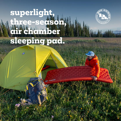 Big Agnes Rapide SL - Insulated Sleeping Pad, Ultralight, All Season Compact Backpacking and Hiking, Pumphouse Sack Included, Orange, 50x78 Tapered