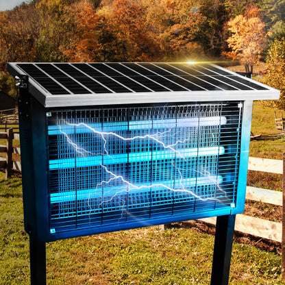 Powerful Super Large Solar Bug Zapper Outdoor for 8000 sq.ft, Rechargeable Solar Mosquito Zapper with High Powered, Outdoor Bug Zapper for Patio Garden Backyard RV Camping with 30W Solar Panel