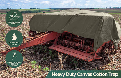 CCS Waterproof Canvas Tarp Cover (21oz) – Heavy Duty Duck Cloth, Waxed Canvas Tarpaulin with Rustproof Brass Grommets for Camping, Construction, Equipment & Outdoor Use (Olive Drab, 12x20 Ft)