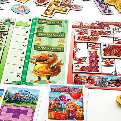 My First Theme Park Board Game for Kids Ages 5+- Build an Amusement Park with Cute Rides &amp Games - Fun Family Tile-Placement Strategy Game - Easy to Learn - Educational Gift for Boys &amp Girls