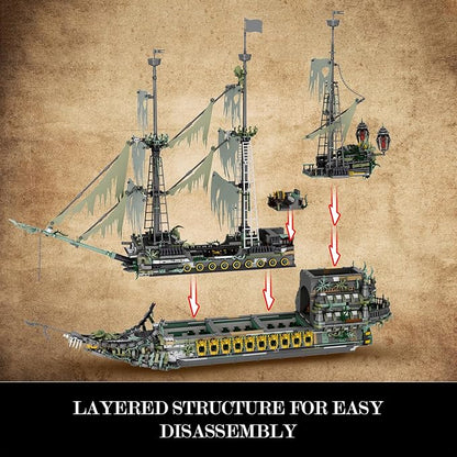 JMBricklayer Pirate Ship Building Set for Adults - Ghost Ship Flying Dutchman Model 5865 Pieces