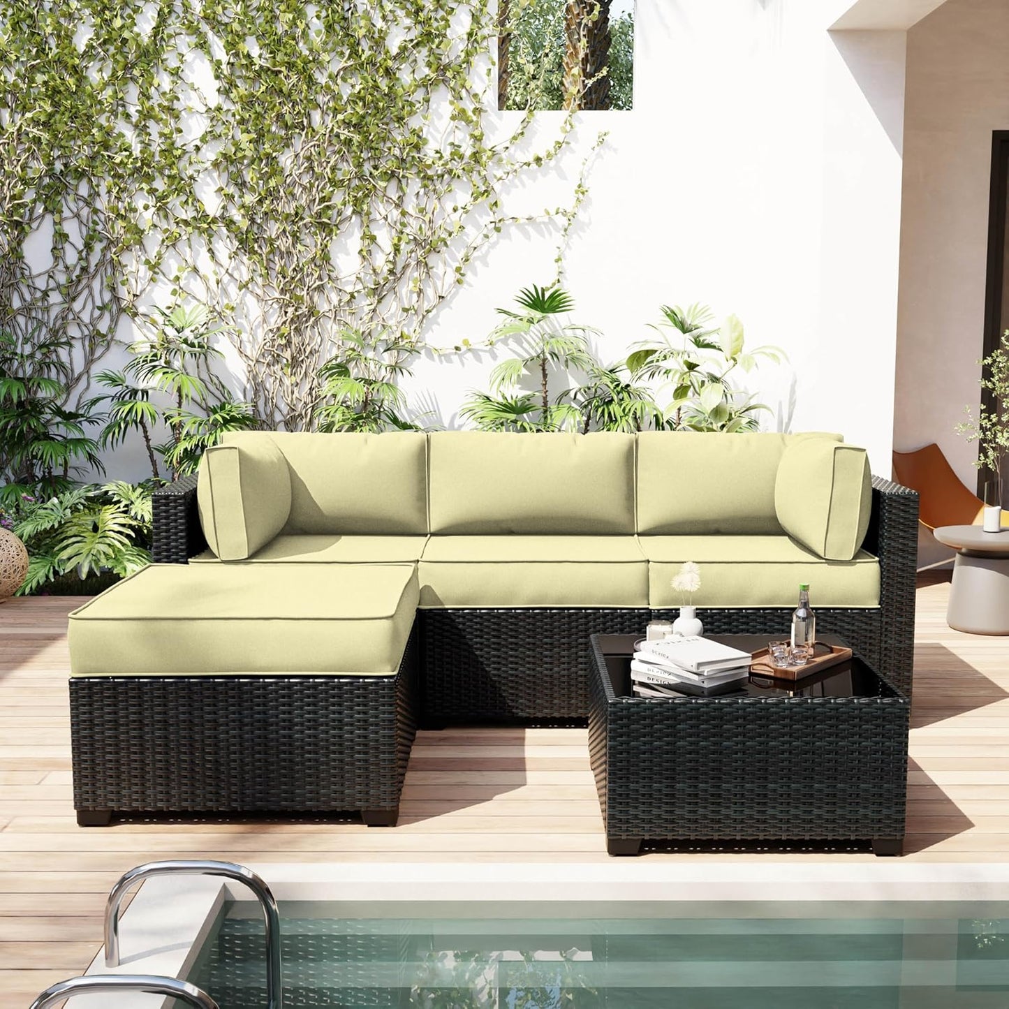 Regine Switzerland Outdoor Patio Furniture Cushion Covers - Waterproof & Fade-Resistant | 9-Piece Set