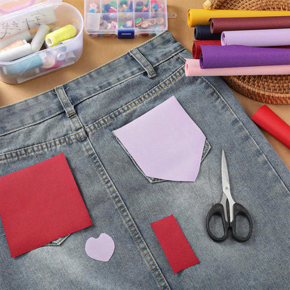 Newwiee 8 Pcs 9" x 24" Patch Twill Iron on Patches for Clothes Twill Machine Embroidery Patches Sew on Iron Clothing Fabric Repair Patch for Clothes Jacket Bags Sewing Decor