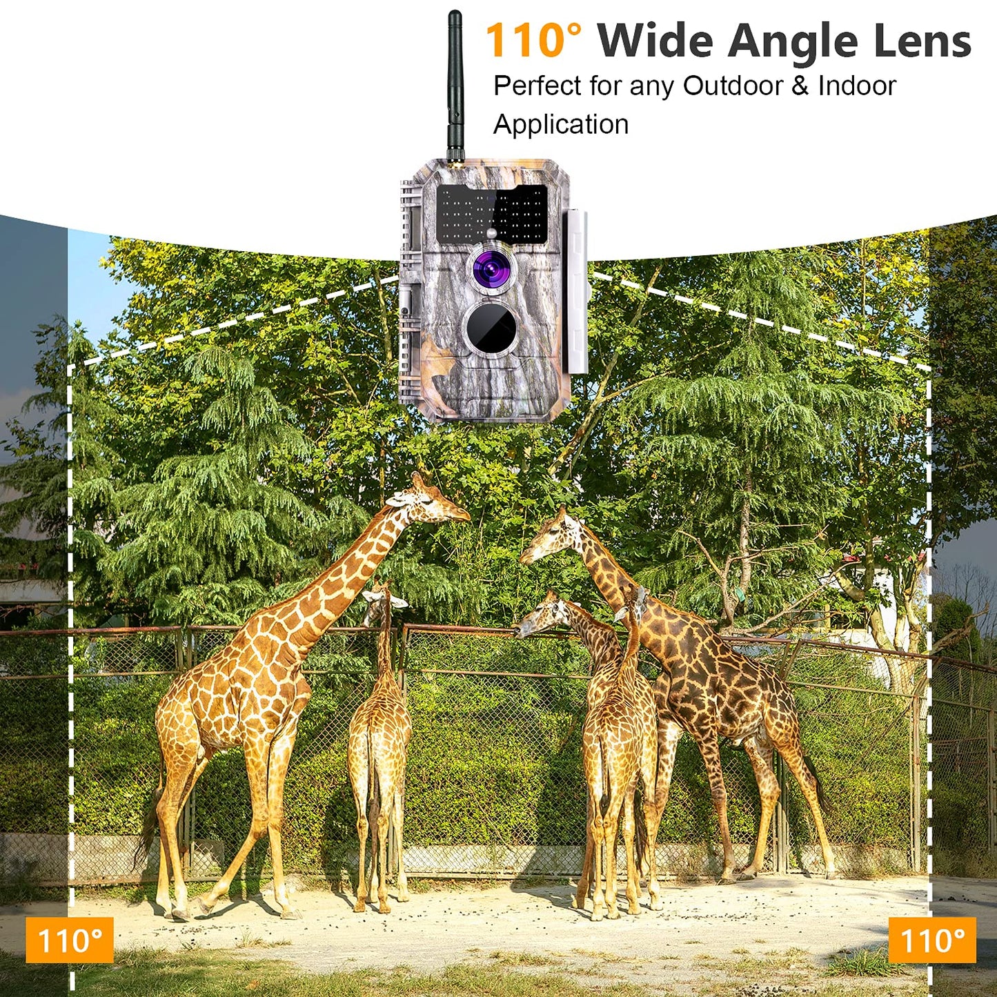 BLAZEVIDEO 2-Pack Wireless Trail Camera WiFi Stealth Camouflage Game & Wildlife Cameras Night Vision for Hunting 32MP 1296P Wildlife Deer Camera No Flash Motion Activated IP66 Waterproof & Time Lapse