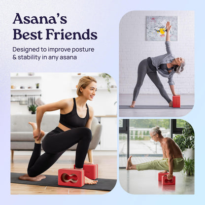 Deep-Zen® Yoga Blocks Wrist Support; Yoga Blocks 2 Pack with Knee Pads and Strap to Put Less Weight on Wrists; Durable, Versatile Yoga Brick Exercise Block Set, Blocks Yoga