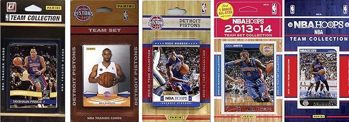 NBA Detroit Pistons 5 Different Licensed Trading Card Team Sets Brown One Size