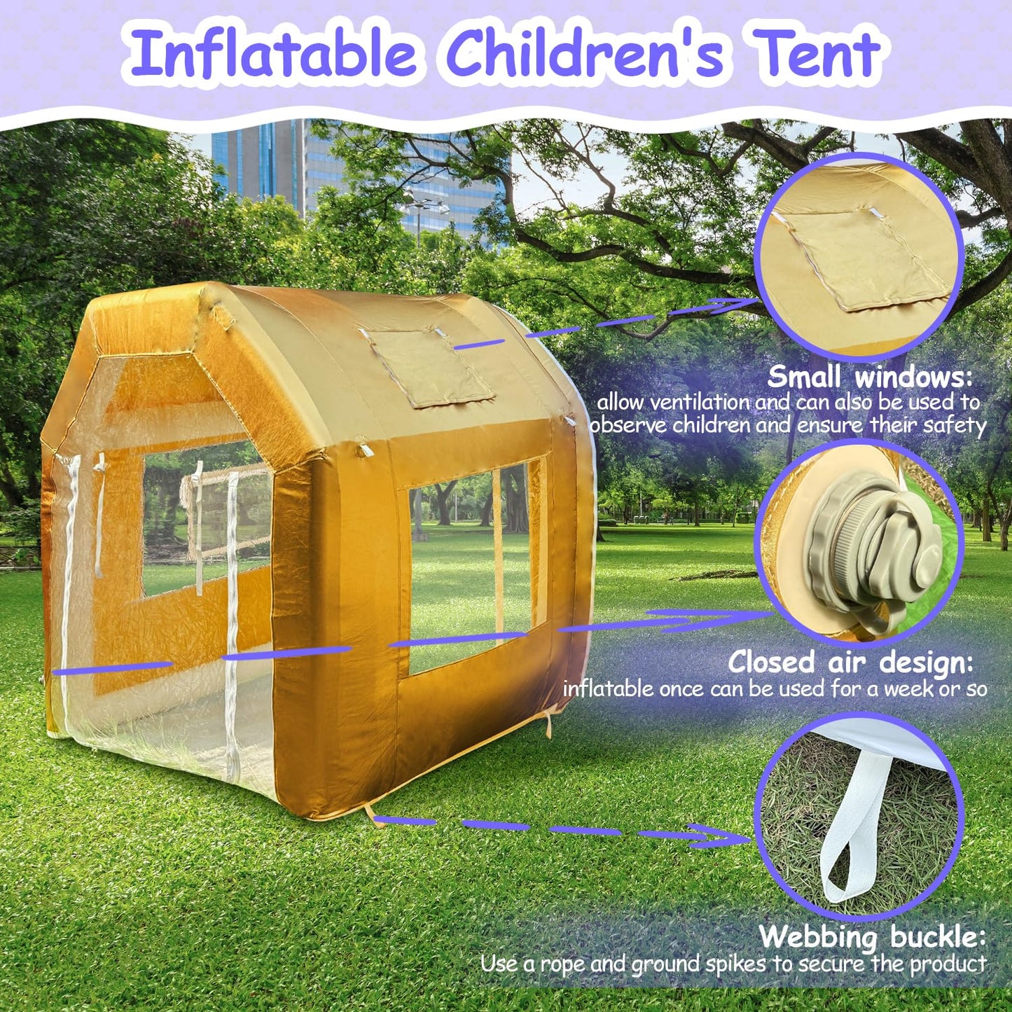 10ft Inflatable Bubble House Dome with Tunnel for Kids, Clear TPU Balloon Tent for Parties, Includes 450W Air Blower & 600W Air Pump