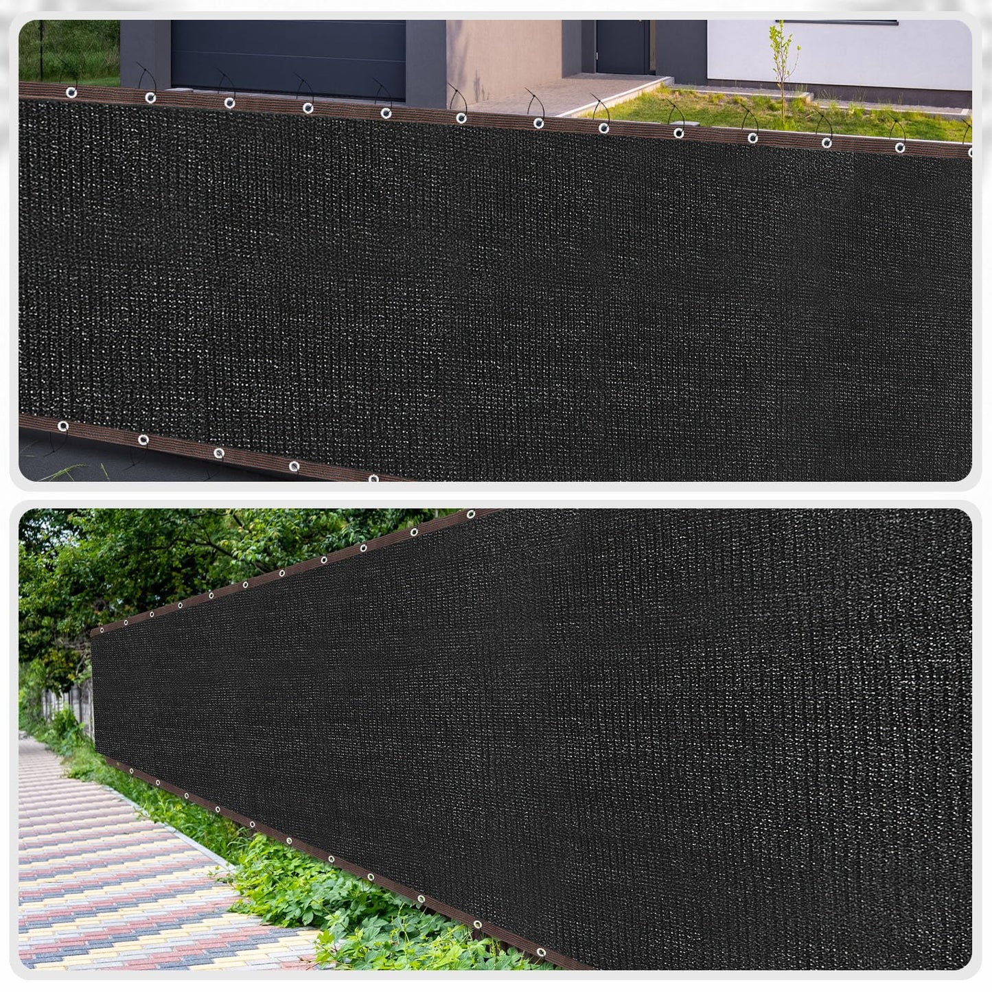 Windyun Wind Screen Privacy Screen Fence 150 GSM 88% Blockage with 100 Cable Zip Ties Heavy Duty Commercial Residential Netting Fence Cover for Outdoor Wall Garden Yard (Black,5 x 100ft)