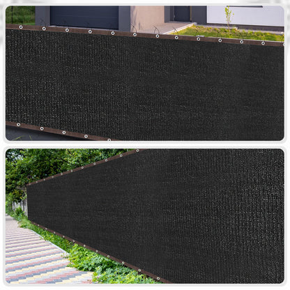 Windyun Wind Screen Privacy Screen Fence 150 GSM 88% Blockage with 100 Cable Zip Ties Heavy Duty Commercial Residential Netting Fence Cover for Outdoor Wall Garden Yard (Black,5 x 100ft)