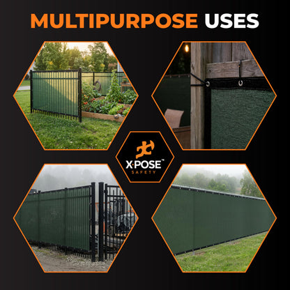 Xpose Safety Privacy Fence Screen 4’ x 50’ (3 Pack) – Heavy Duty Green Mesh with 90% Visibility Block, UV Protection – for Garden, Yard, Nursery, Kennel, Dog Run, Greenhouse