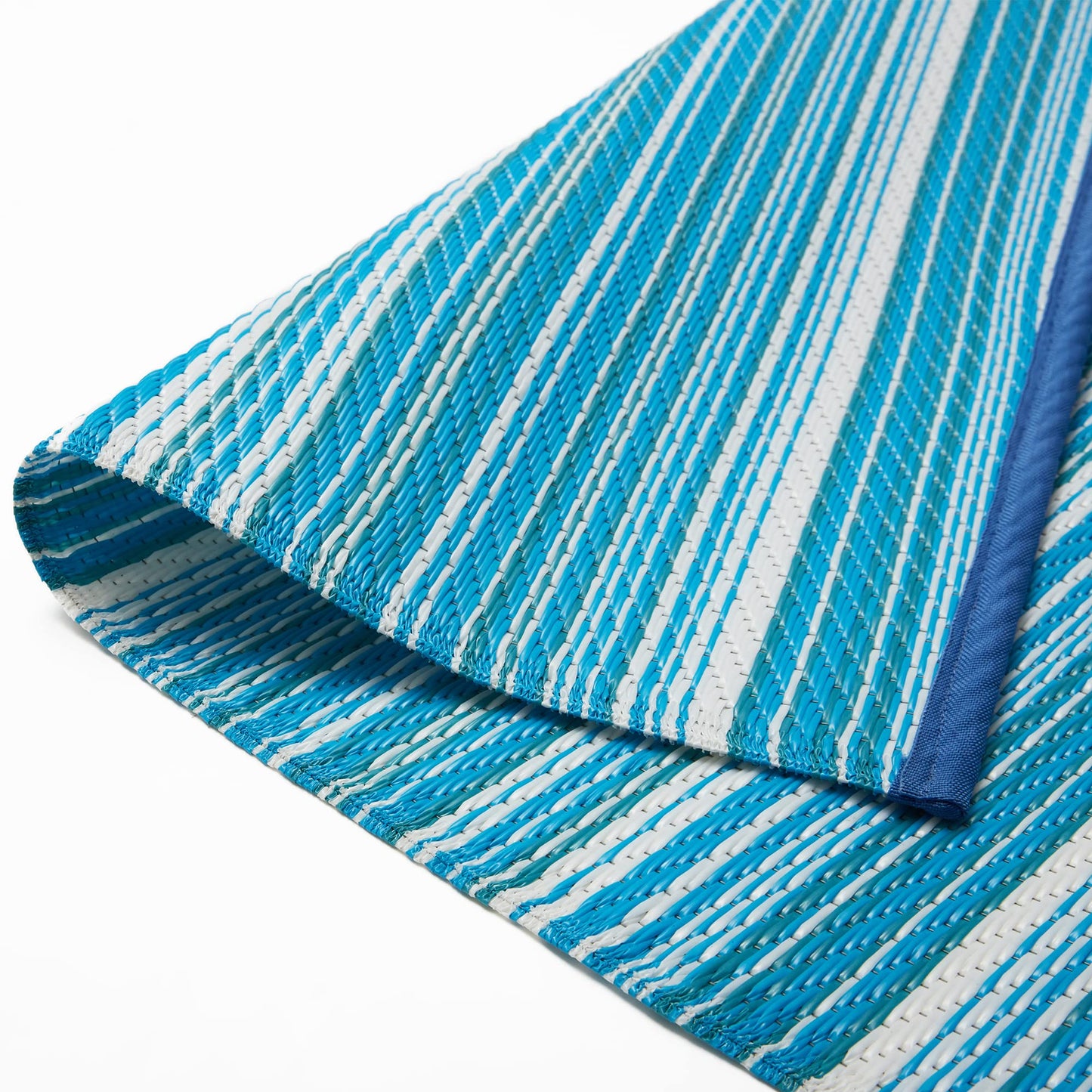 Wefavor Reversible Outdoor/Indoor Plastic Rug Plastic Straw Rug Waterproof Portable Mat, Easy to Clean and Fold,Perfect for Garden, Patio, Picnic, Decking-（Blue，9x12Ft）