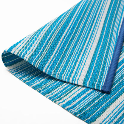 Wefavor Reversible Outdoor/Indoor Plastic Rug Plastic Straw Rug Waterproof Portable Mat, Easy to Clean and Fold,Perfect for Garden, Patio, Picnic, Decking-（Blue，9x12Ft）