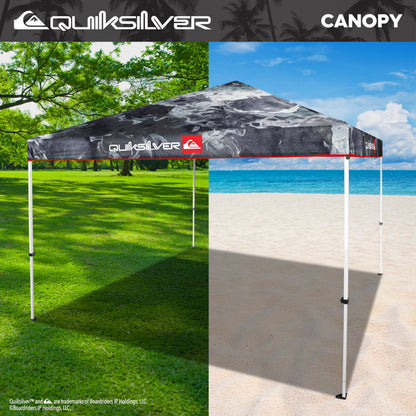 Quiksilver 10x10 Pop Up Canopy – UPF 50+ Outdoor Beach Tent with One-Push Setup – Portable Shade Shelter for Beach, Tailgate, Festivals, Camping – Water-Resistant Folding Gazebo with Wheeled Bag