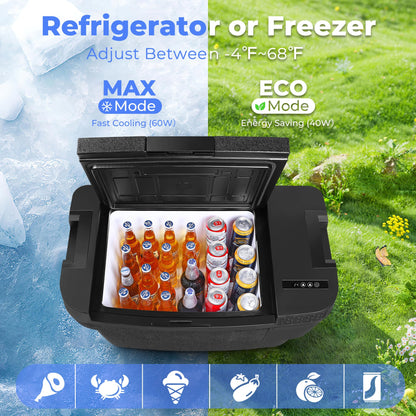 AKwing Car Refrigerator for Tesla Model Y, 37QT Car Fridge for Tesla Model Y 2019-2024 2025-2026 Juniper, 12V Refrigerator for Camping Tailgating Road Trip Home Use, App Control