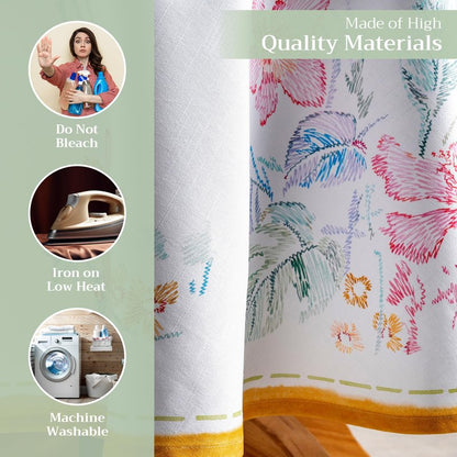 Maison d' Hermine Table Cloth Round Table 100% Cotton 69 Round Inches Tablecloth Reusable Decorative for Dining Kitchen Room Farmhouse Home Gifts for Mothers Day Spring Summer - Paradise Island