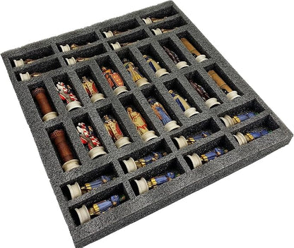 Medieval Times Crusades King Richard vs Saladin Chess Set with 17 Maltese Board