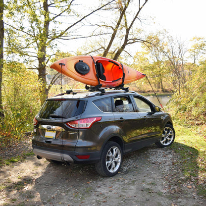 Malone Foldaway-J™ Kayak Rack Carrier, Single, Universal Fit, Tool Free Install, 75 lb Capacity, Limited, USA (MPG132)