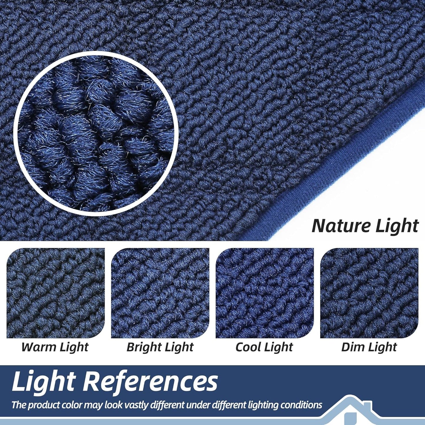 BEQHAUSE Dirt Trapper Door Mat - Non-Slip, Washable, Absorbent Entrance Mat | 36" x 60", Blue