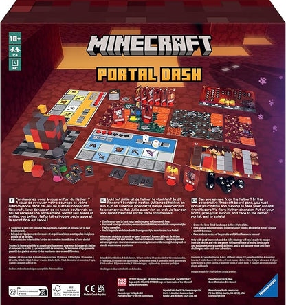 Ravensburger Minecraft: Portal Dash - Engaging Family Board Game for Kids and Adults | Adventure-Packed Gameplay | Ideal Gift for Minecraft Enthusiasts | Suitable for Age 10 and Above