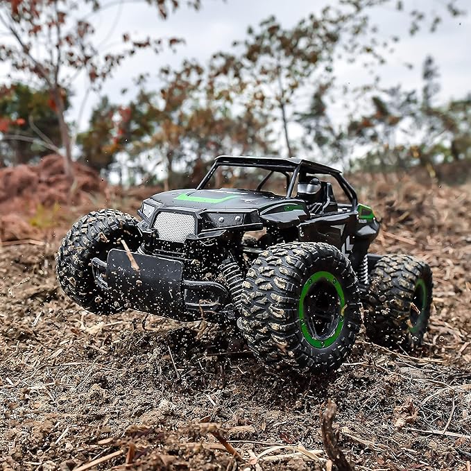 BEZGAR TB142 Remote Control Car - 1:14 Scale RC Cars 20 Km/h 2WD All-Terrains Electric Off-Road Vehicle Truck Crawler Toy with Two Rechargeable Batteries for Boys Kids and Adults