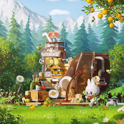 POP MART The Monsters Forest Secret Base Series Blocks-Juice Maker Labubu Building Toy Set Interactive Building Toy for Kids Boys and Girls