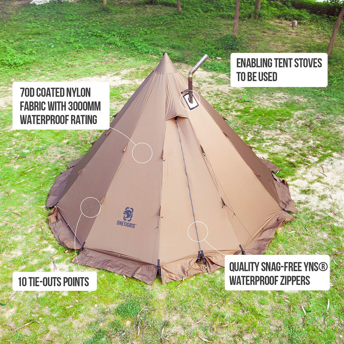 OneTigris 6 Person Teepee Tent