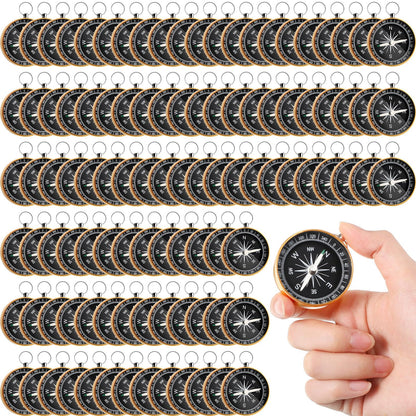 Huquary Compass Wedding Favors for Guests, Compass Souvenir Gift for Travel Themed Party Decorations Nautical Christmas Ornaments(Classic, 100 Pcs)