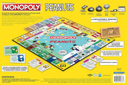 Monopoly Peanuts Board Game Play as Snoopy on Sled Baseball Cap Kite Eating Tree &amp More Officially Licensed and Collectible Monopoly Game Based On The Famous Comic Strip Peanuts