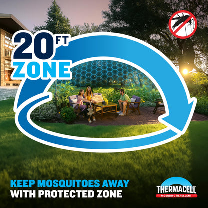 Thermacell Patio Shield Mosquito Repellent E-Series Rechargeable Repeller Bundle; 20’ Mosquito Protection Zone; Includes 240-Hour Repellent Refill; No Spray, Flame or Scent; Bug Spray Alternative