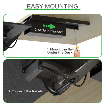 Uncaged Ergonomics KT2-b Under-Desk Adjustable Height & Angle Sit to Stand Up Keyboard Tray with negative tilt Best standing desk computer keyboard holder drawer