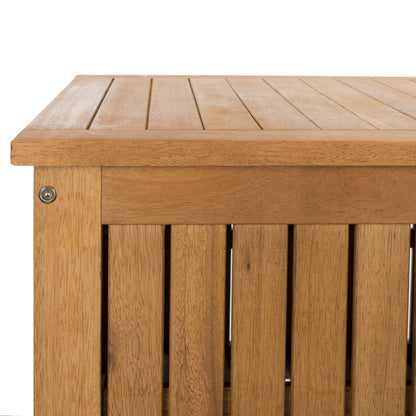 SAFAVIEH Outdoor - Abri Cushion Storage Box - Solid Wood - Coastal Resort Storage Bench Design - Ideal for Patio, Deck, Porch, Backyard, 18" W x 47" D x 19" H (PAT7037A)