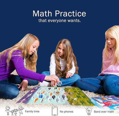 Cloud Hoppers Addition and Subtraction Game - Fun Math Board Game for 6-8 Year Olds Easy to Play Educational Game for Kids at Home Perfect STEM Toy Gift for Girls &amp Boys Grade 1 &amp Up