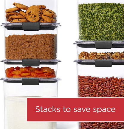 Rubbermaid Brilliance Food Storage Containers - Airtight, BPA-Free, Clear | Set of 4 (8 Pieces)