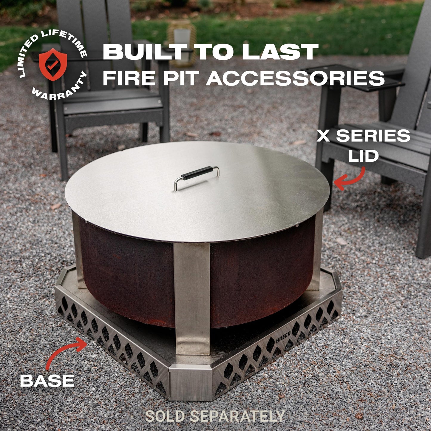 Breeo Smokeless Fire Pit (X Series 24, Corten Steel) | 27.5 inch Smokeless Firepit for Outside | 62 Pounds | Ideal for Families Compatible with Wide Range of Breeo Accessories