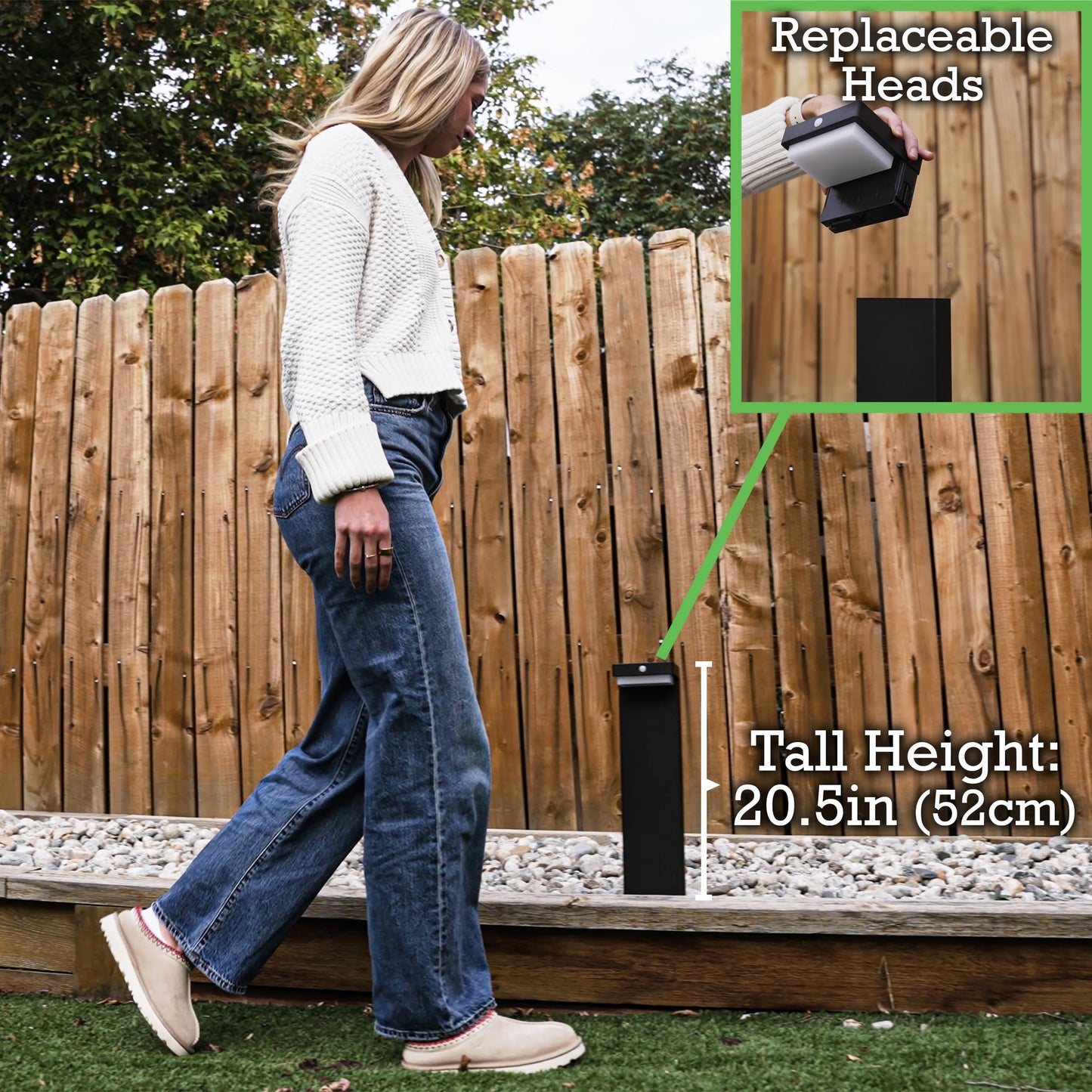 VerLuce - 20.5" Solar Pathway Lights - Walkway Solar Lights for Outside - PIR Sensor & Two Lighting Modes - Rechargeable Battery Lasts Up to 55 Hours - 3000K - IP44 Weather Resistant - 2 Pack