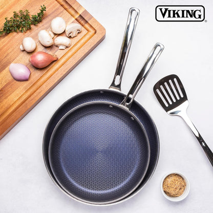 Viking Hybrid Plus 8-Inch Ceramic Nonstick Frying Pan - PFAS-Free, Metal Utensil Safe, Oven Safe to 500°F