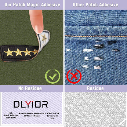 Patch Magic Adhesive, Washable Double-Sided Glue for Iron On Patches and Cut to Fit Freestyle Girl Scout Patches Kit.(2 Pack)