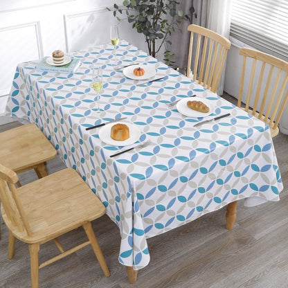Walrus Heavy Duty Vinyl Tablecloth with Flannel Backing Waterproof Oil-Proof Plastic Table Cloth Stain-Resistant Wipeable Table Cover for Indoor and Outdoor (Geometric Leaf,60x84 Inch)